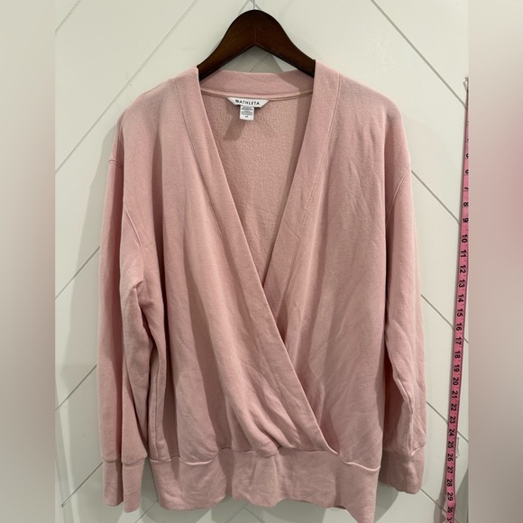 Athleta Tops - ATHLETA Purana V-Neck Wrap Sweatshirt - Orchid Pink medium Like New